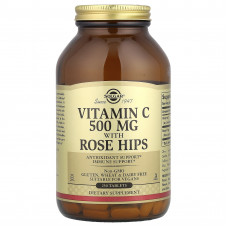 Вітамін С із шипшиною, Vitamin C With Rose Hips, Solgar, 500 мг, 250 таблеток