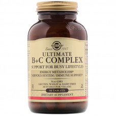 Вітаміни В + С, комплекс, Ultimate B + C, Solgar, 90 таблеток