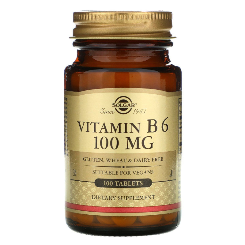 Вітамін В6, Vitamin B6, Solgar, 100 мг, 100 таблеток