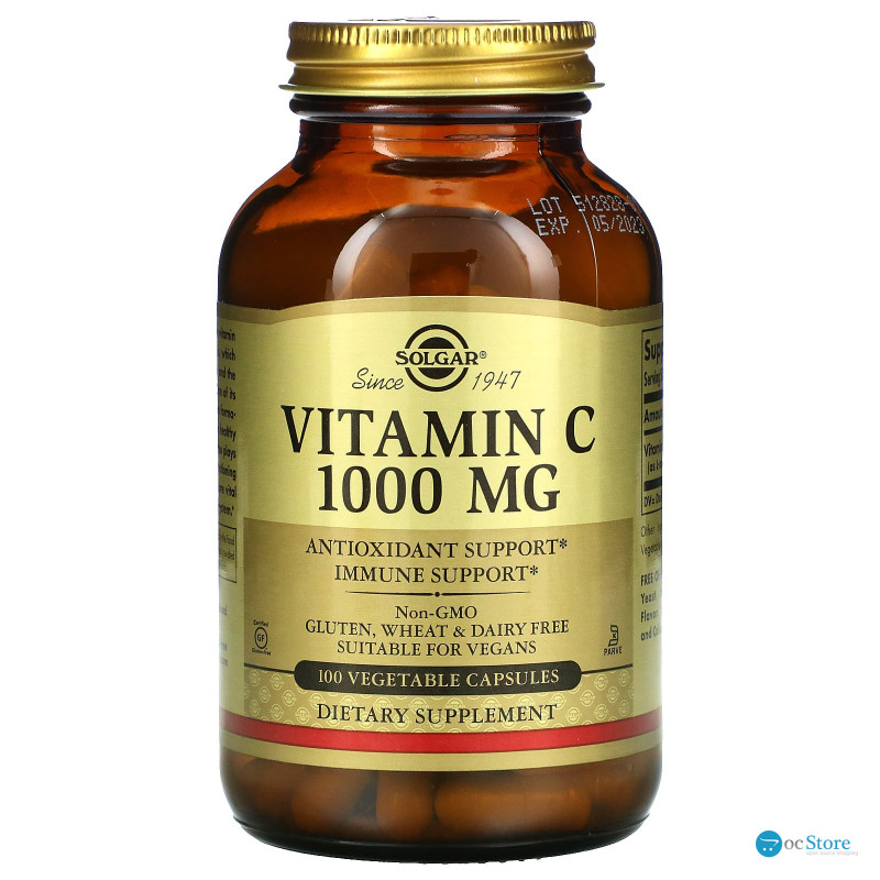 Вітамін С, Vitamin C, Solgar, 1000 мг, 100 капсул