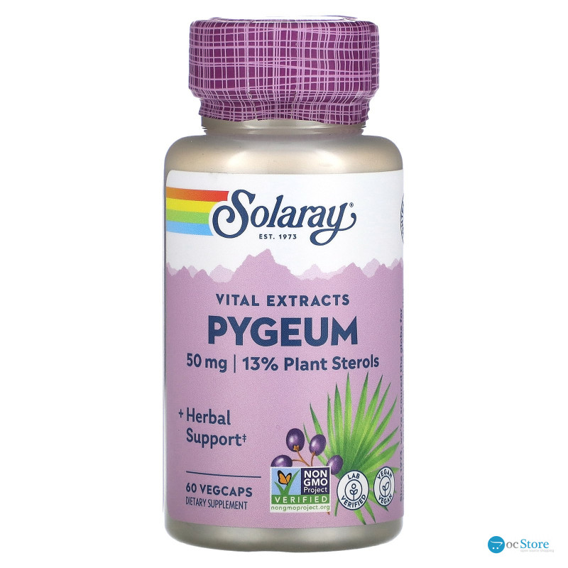Піджеум (африканська слива), Pygeum Africanum, Solaray, екстракт, 50 мг, 60 капсул