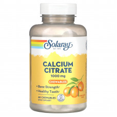 Цитрат кальцію, Calcium Citrate, Solaray, 1000 мг, смак апельсина, 60 жувальних таблеток