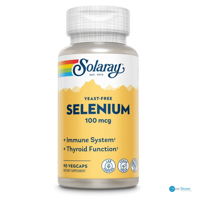 Селен без дріжджів, Selenium, Solaray, 100 мкг, 90 вегетаріанських капсул