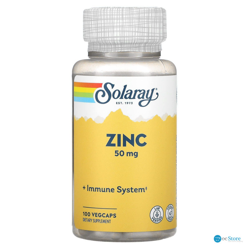 Хелатний цинк, Zinc, Solaray, 50 мг, 100 капсул