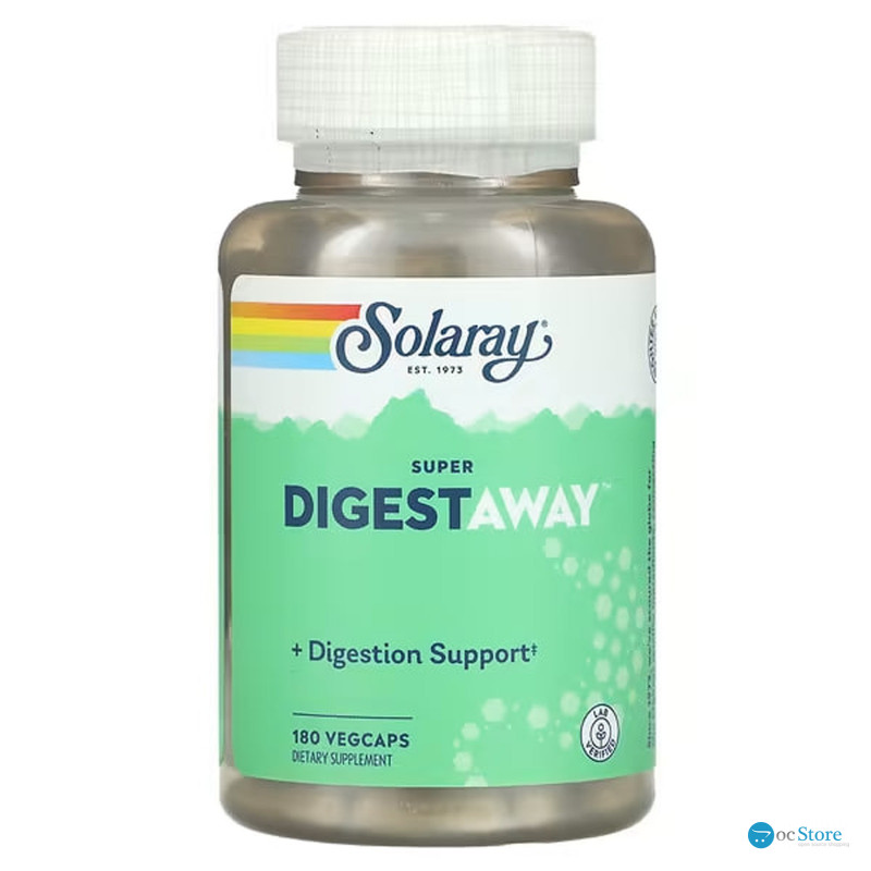 Супер ферменти для травлення, Super Digestaway, Solaray, 180 вегетаріанських капсул