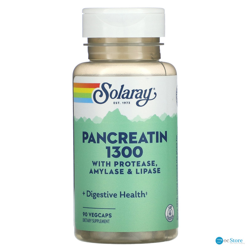 Панкреатин, Pancreatin 1300, Solaray, 90 капсул