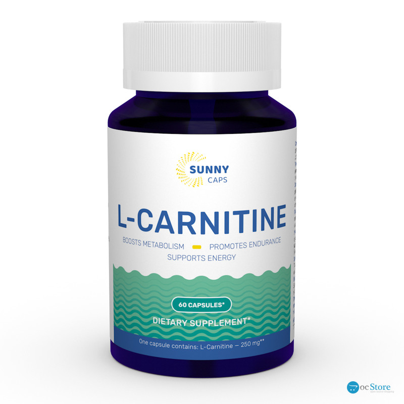 L-карнітин, L-carnitine Powerfull, Sunny Caps, 250 мг, 60 капсул