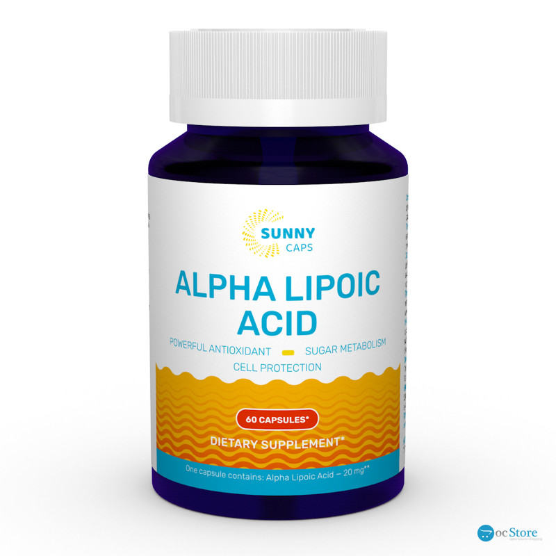 Альфа-ліпоєва кислота, Alpha-Lipoic Acid Powerfull, Sunny Caps, 60 капсул