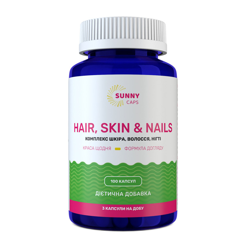 Комплекс шкіра, волосся, нігті, Hair, Skin & Nails Complex Powerfull, Sunny Caps, 100 капсул