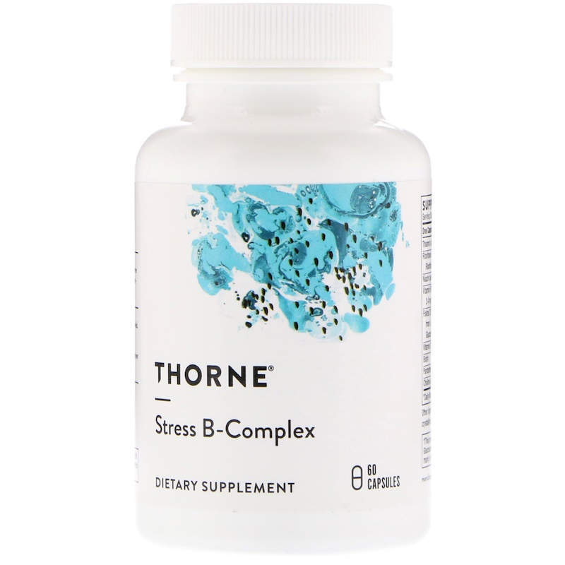 Стрес В-комплекс, Stress B-Complex, Thorne, 60 капсул