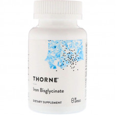 Залізо, Iron Bisglycinate, Thorne, 60 капсул