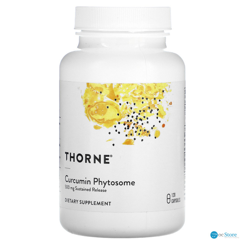 Фітосома куркуміну, Curcumin Phytosome, Thorne, 500 мг, 120 капсул пролонгованого вивільнення