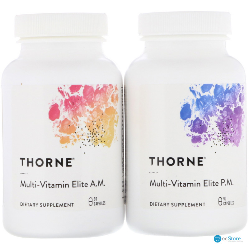 Мультивітаміни еліт, Multi-Vitamin Elite NSF Certified for Sport, Thorne, 2 пляшки по 90 капсул