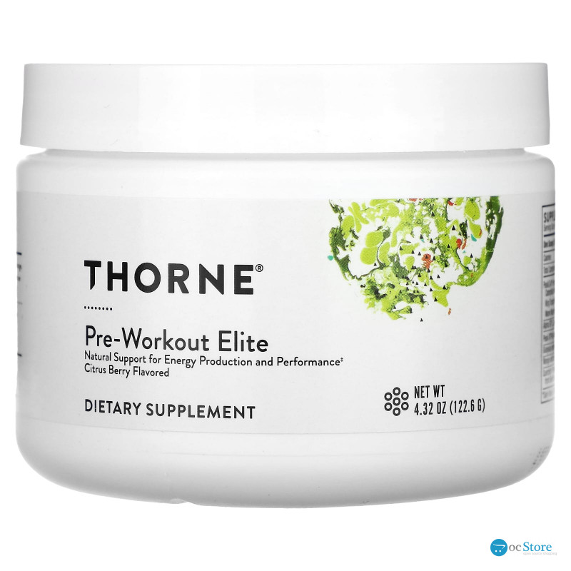 Передтренувальний комплекс, Pre-Workout Elite, Thorne, цитрус та ягоди, 122,6 г