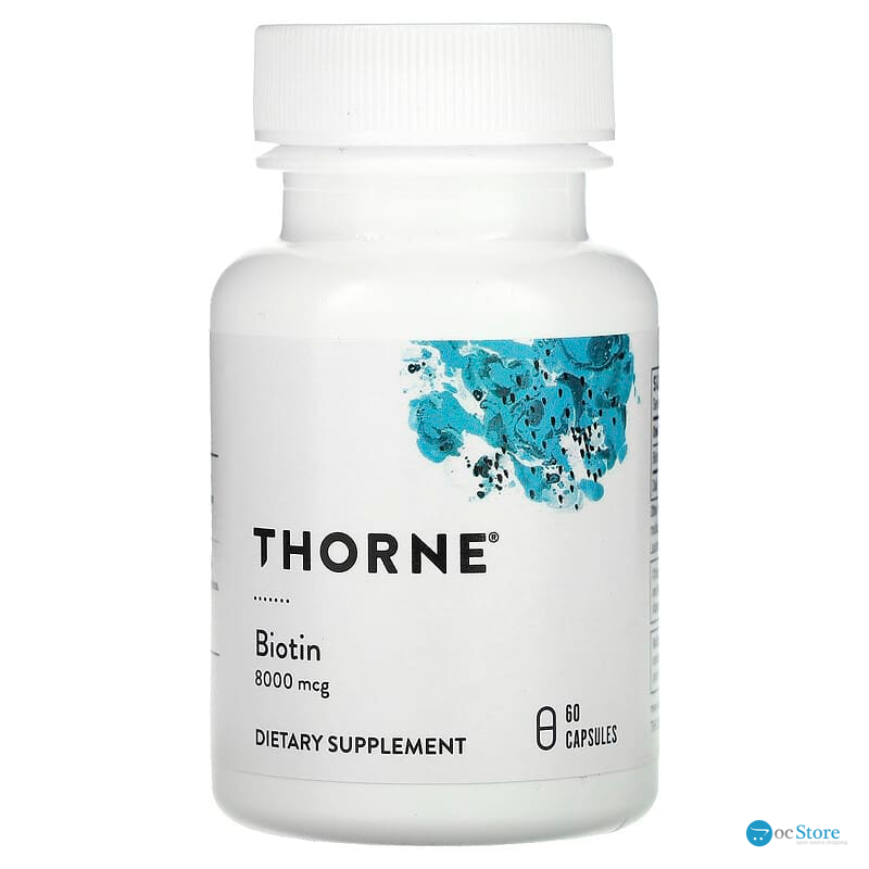 Біотин, Biotin, Thorne, 8000 мкг, 60 капсул