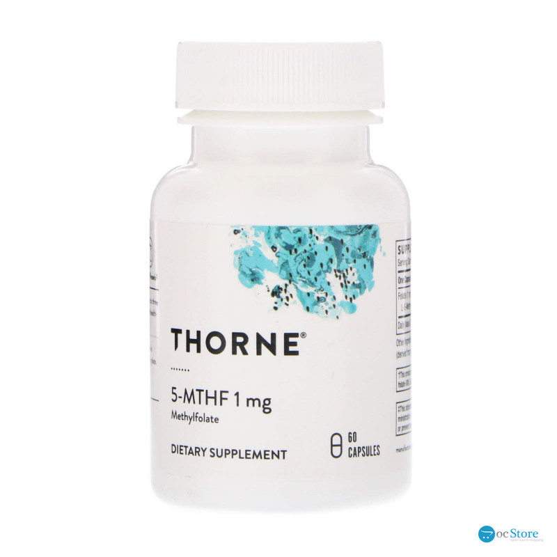 Метилфолат, 5-MTHF, Thorne, 1 мг, 60 капсул