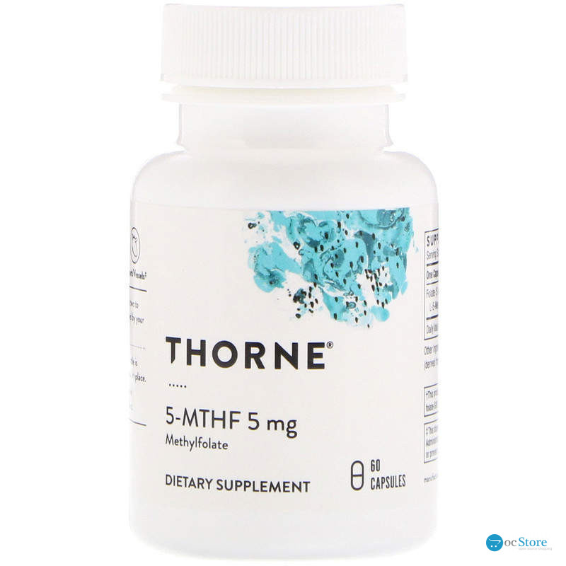 Метилфолат, 5-MTHF, Thorne, 5 мг, 60 капсул