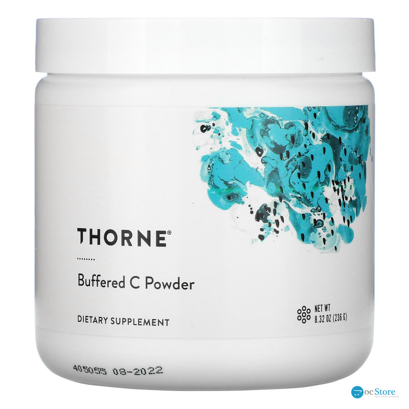 Вітамін С, Buffered C Powder, Thorne, буферізований, порошок, 236 г.