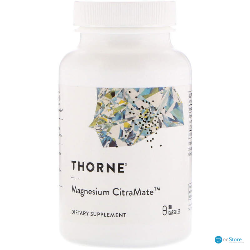 Цитрамат магнію, Magnesium Citramate, Thorne, 90 капсул