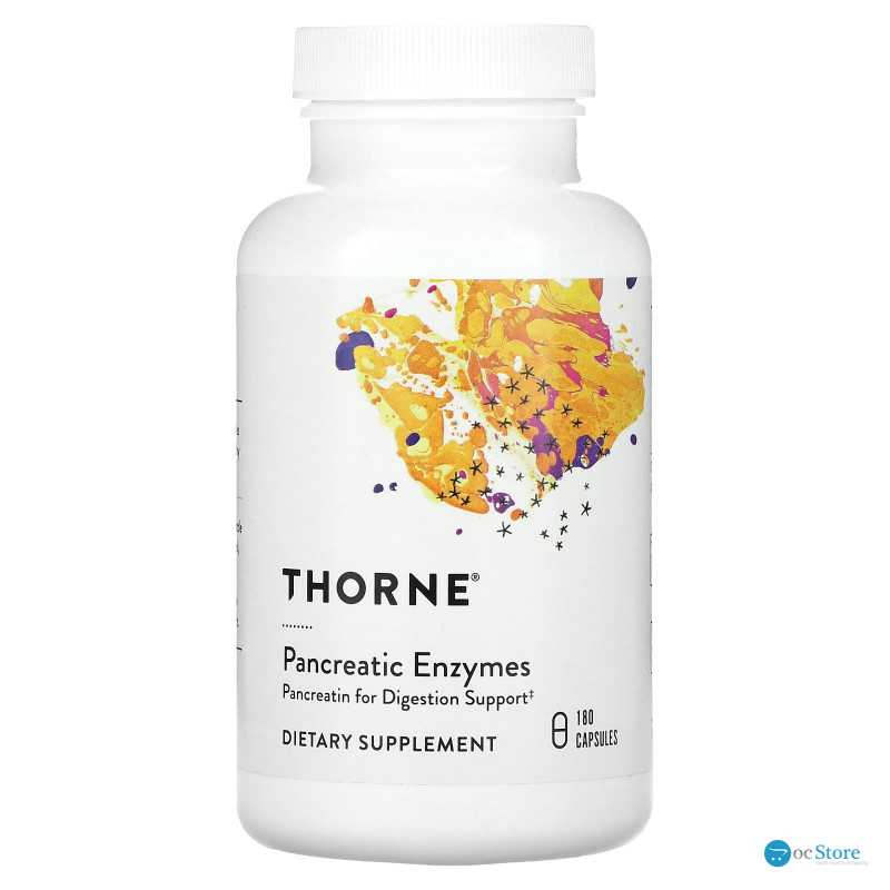 Панкреатин, Pancreatic Enzymes, Thorne, 180 капсул (500 мг на капсулу)
