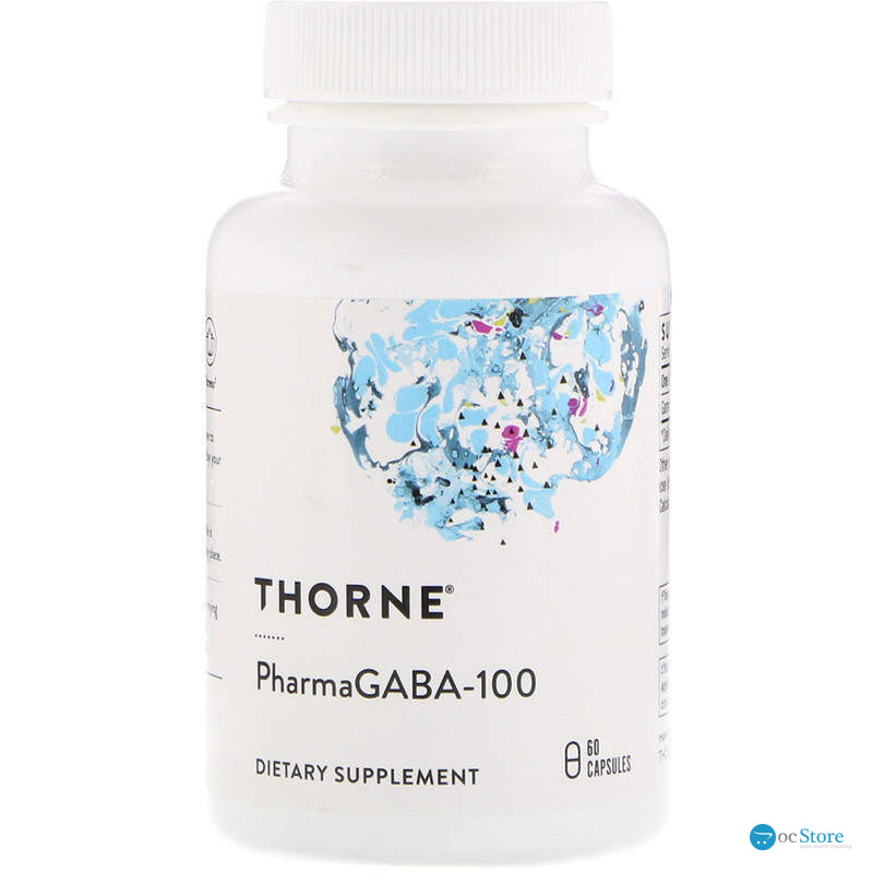 Гамма-аміномасляна кислота, PharmaGABA-100, Thorne, 60 капсул