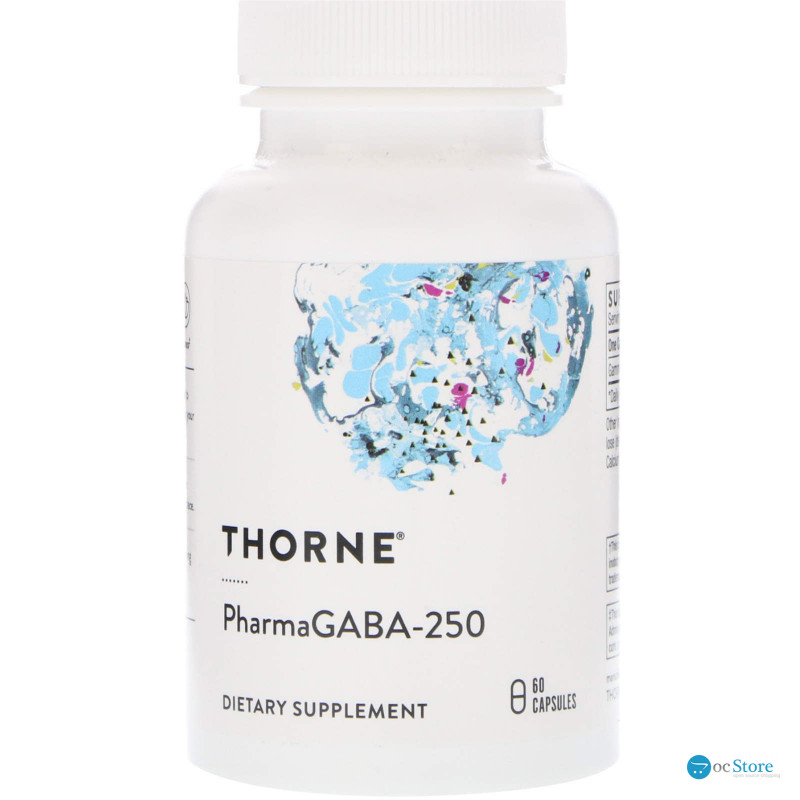 Гамма-аміномасляна кислота, PharmaGABA-250, Thorne, 60 капсул (250 мг на капсулу)