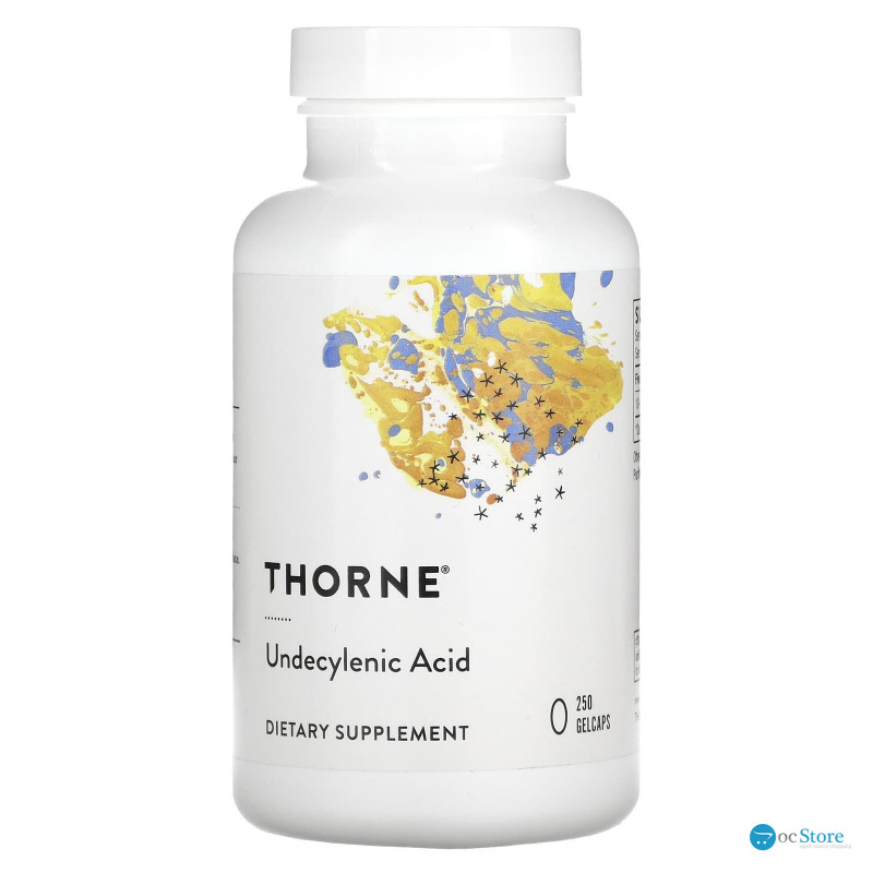 Ундециленова кислота, Undecylenic Acid, Thorne, 250 гелевих капсул (50 мг на гелеву капсулу)