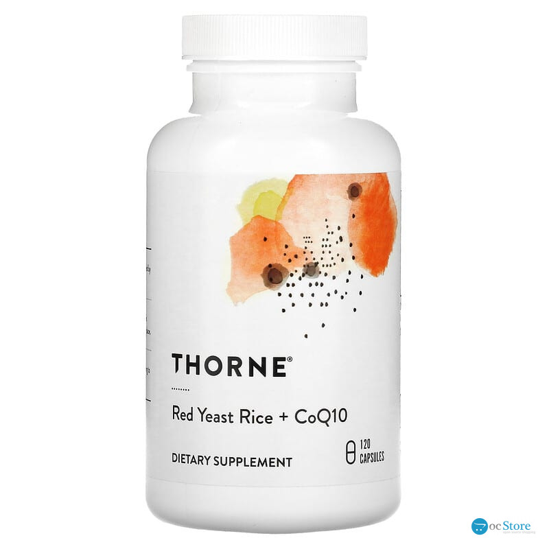 Червоний дріжджовий рис з коензимом, Red Yeast Rice + CoQ10, Thorne, 120 капсул