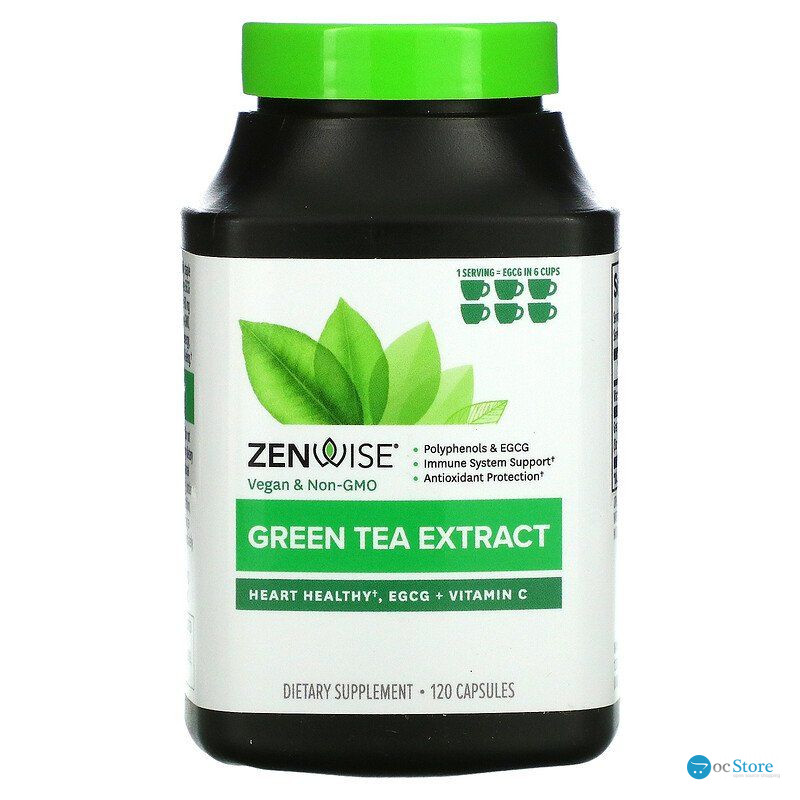 Зелений чай екстракт, Green Tea Extract, Zenwise Health, 120 капсул