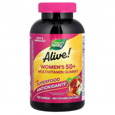 Мультивітаміни для жінок віком від 50 років, Women's 50+ Gummy, Nature's Way, Alive!, суміш ягід, 150 жувальних таблеток
