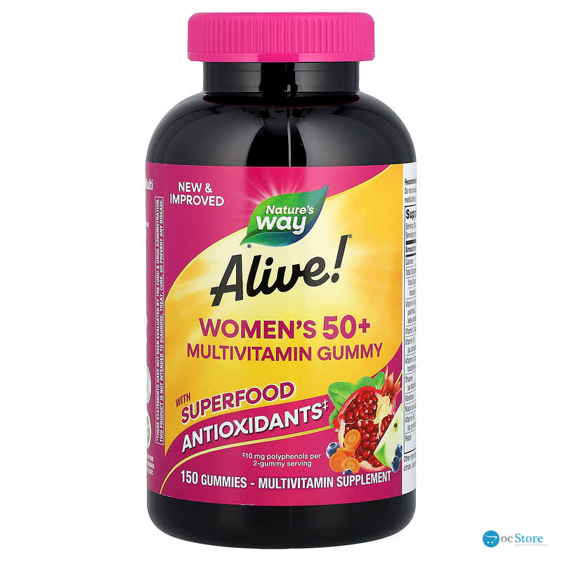 Мультивітаміни для жінок віком від 50 років, Women's 50+ Gummy, Nature's Way, Alive!, суміш ягід, 150 жувальних таблеток
