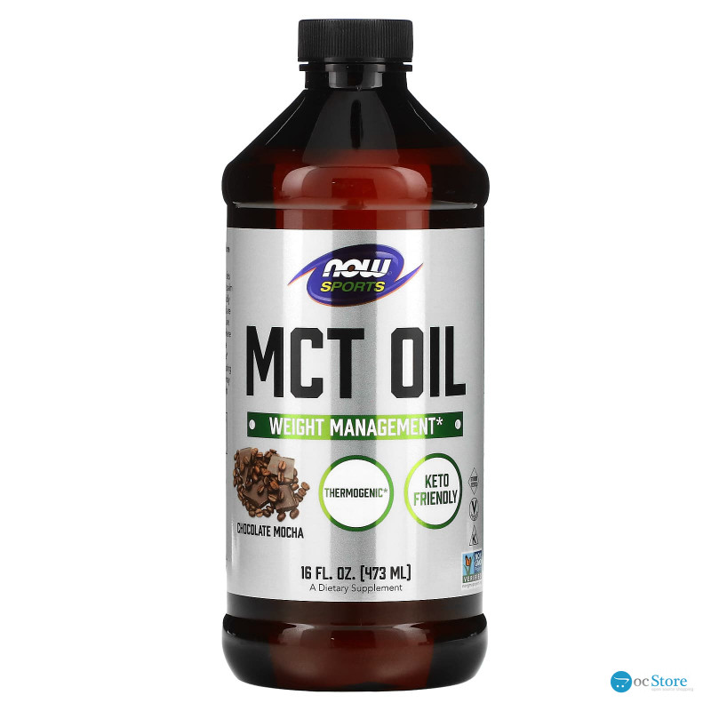 Масло МСТ для схуднення, MCT Oil, Now Foods, Sports, смак шоколадного мокко, 473 мл