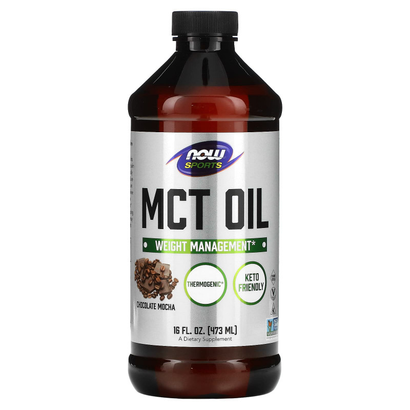 Масло МСТ для схуднення, MCT Oil, Now Foods, Sports, смак шоколадного мокко, 473 мл
