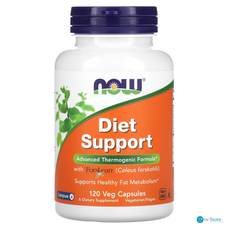 Підтримка здорового метаболізму жирів, Diet Support, Now Foods, термогенна формула, 120 вегетаріанських капсул