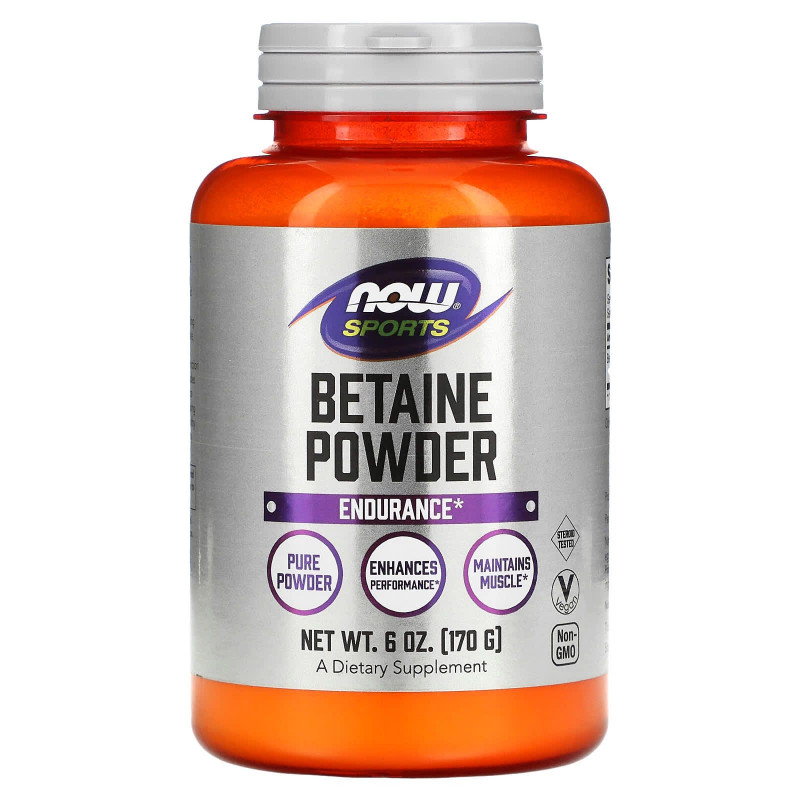 Бетаїн, Betaine, Now Foods, Sports, порошок, 170 г