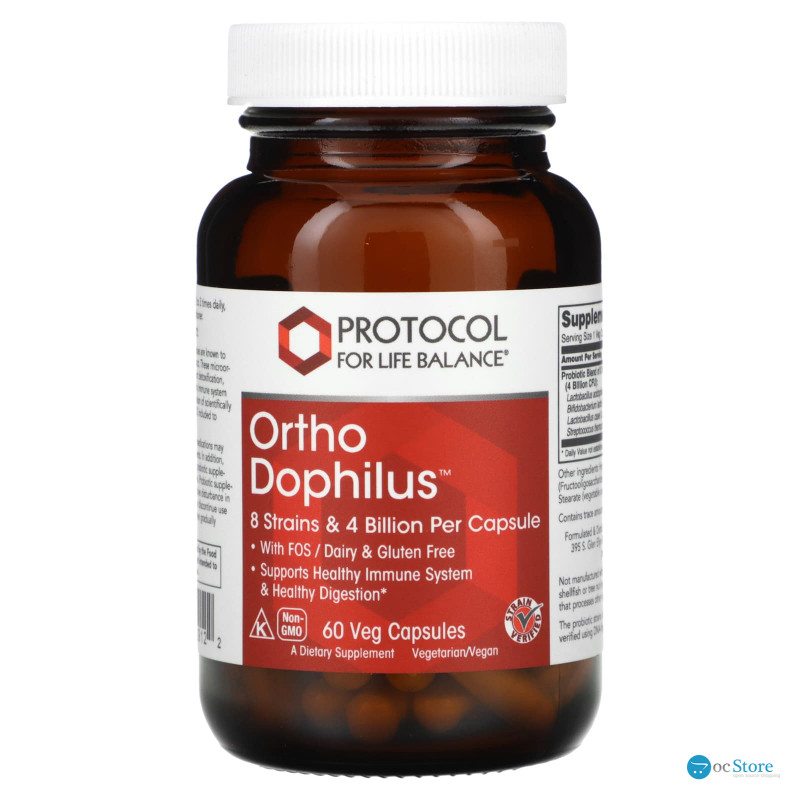 Пробіотики дофілус, Ortho Dophilus, Protocol for Life Balance, 60 рослинних капсул