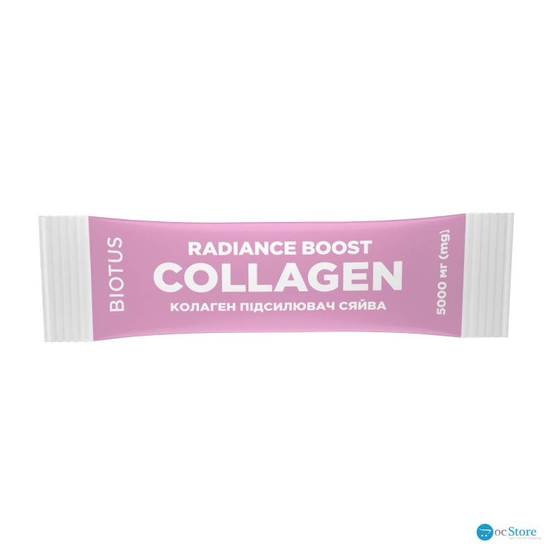 Колаген підсилювач сяйва, Radiance Boost Collagen, Biotus, смак персик та манго, 1 саше (15 мл)