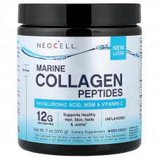 Морський колаген, Marine Collagen, Neocell, суміш краси з гіалуроновою кислотою, МСМ і вітаміном С, порошок, без смаку, 200 г