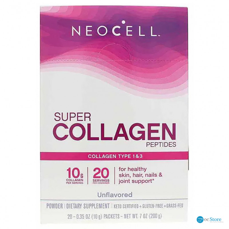 Колагенові пептиди, Super Collagen Peptides, Neocell, без смаку, 20 стиків, по 10 г кожен
