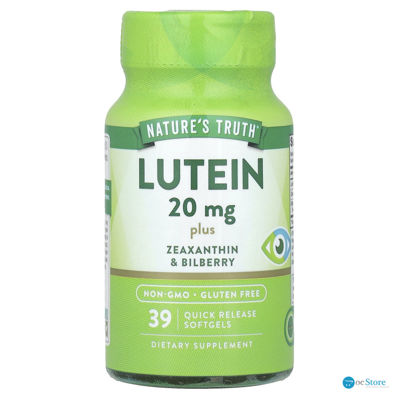 Лютеїн плюс зеаксантин та чорниця, Lutein, Nature's Truth, 39 гелевих капсул швидкого вивільнення