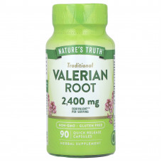 Валеріана, Valerian Root, Nature's Truth, корінь, 2400 мг, 90 капсул швидкого вивільнення (1200 мг на капсулу)
