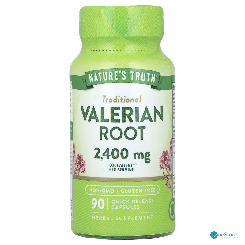 Валеріана, Valerian Root, Nature's Truth, корінь, 2400 мг, 90 капсул швидкого вивільнення (1200 мг на капсулу)