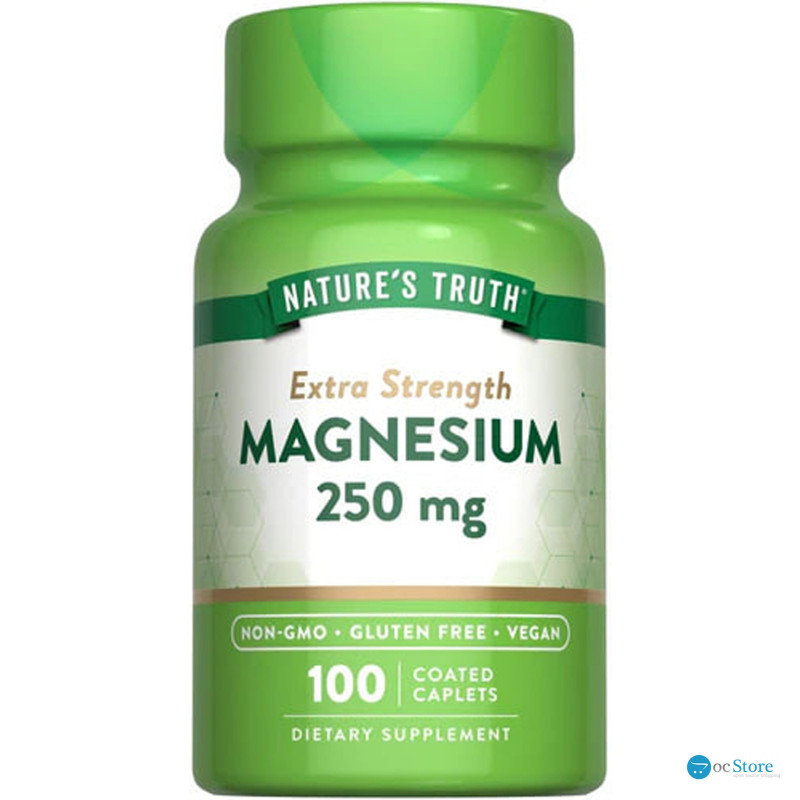 Магній, Magnesium, Nature's Truth, підвищена сила дії, 250 мг, 100 каплет