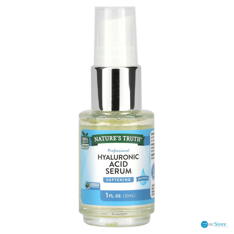 Сироватка для обличчя з гіалуроновою кислотою, Hyaluronic Acid Serum, Nature's Truth, без запаху, 30 мл