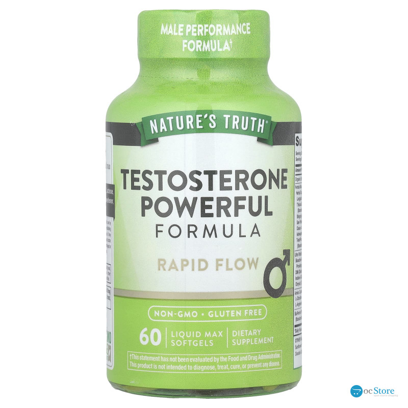 Підвищення рівня тестостерону, Testosterone Powerful Formula, Nature's Truth, потужна формула, 60 гелевих капсул