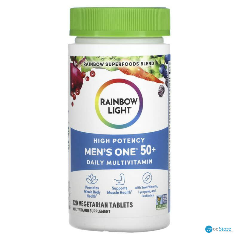 Мультивітаміни для чоловіків 50+, Men's One 50+, Rainbow Light, щоденні, висока потенція, 120 вегетаріанських пігулок