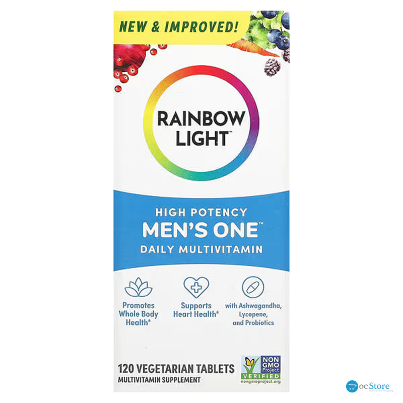 Мультивітаміни для чоловіків, Men's Multivitamin, Rainbow Light, одна на день, висока ефективність, 120 вегетаріанських таблеток