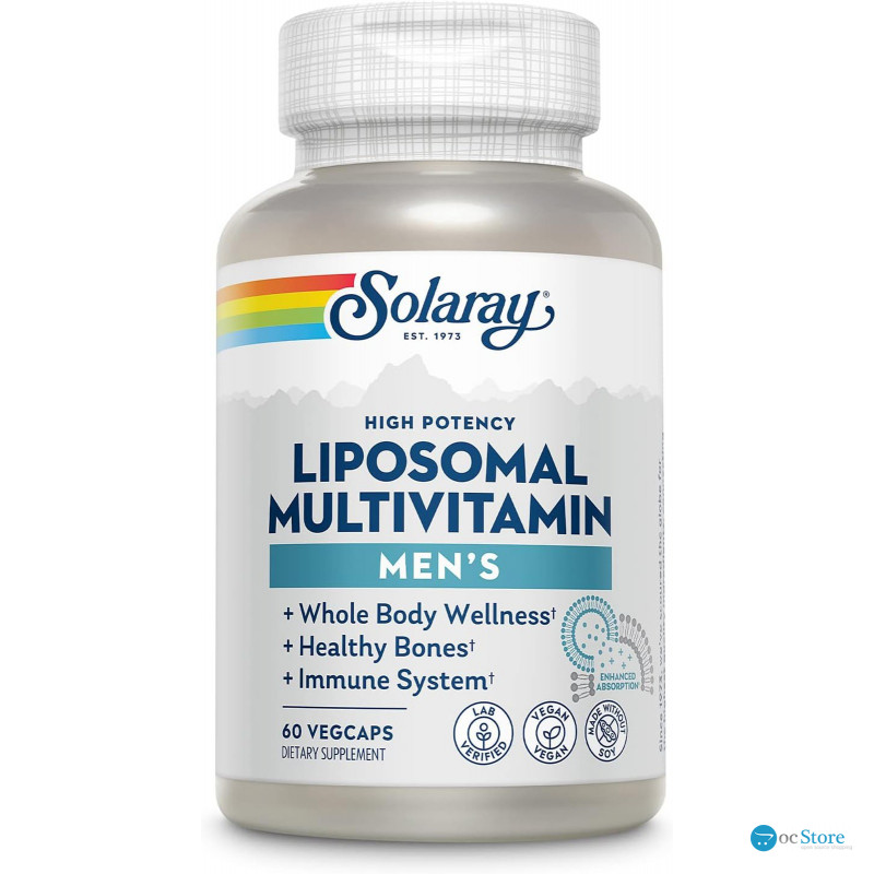 Мультивітаміни ліпосомальні для чоловіків, Men's Liposomal Multivitamin, Solaray, 60 вегетаріанських капсул