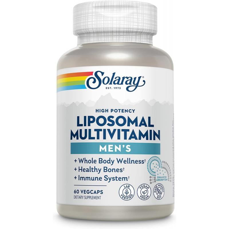 Мультивітаміни ліпосомальні для чоловіків, Men's Liposomal Multivitamin, Solaray, 60 вегетаріанських капсул