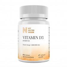 Вітамін D3, Vitamin D3, My Nutri Week, 50 мкг (2000 МО), 60 капсул